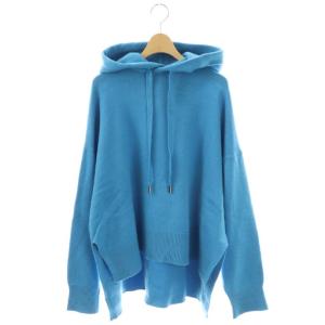 ニットパーカー 長袖 プルオーバー ウール 36 水色 /NR OS