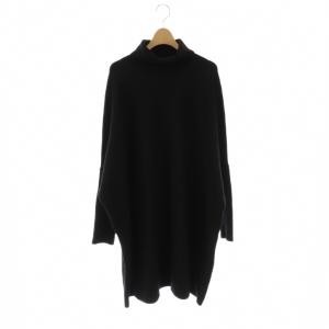 24AW ビッグニットタートルネック セーター 長袖 ウール F 黒 /NR OS