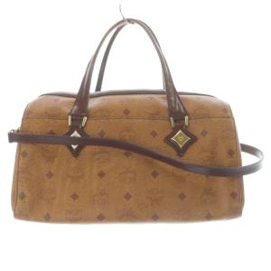 MCM ヴィセトス レザー ミニボストンバッグ ショルダーバッグ 2way ハンドバッグ 茶色 ブラウン /SR