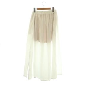 Deuxieme Classe 25SS Pleasantly ギャザースカート フレア 36 ホワイト /ES OS