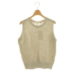 25SS コットンフラットヤーン ベスト ニット ライトグレージュ /ES OS