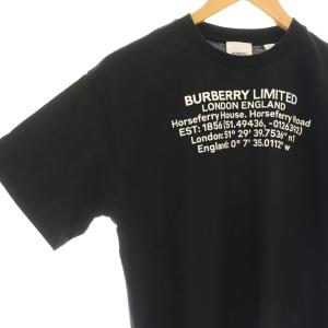 BURBERRY CREW-NECK T-SHIRT XS ブラック ホワイト