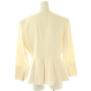 Max Mara ジップアップジャケット ノーカラージャケット 44 オフホワイト /DF OS