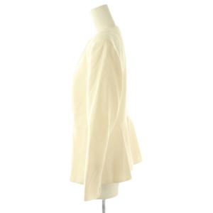 Max Mara ジップアップジャケット ノーカラージャケット 44 オフホワイト /DF OS