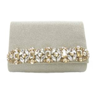 ラメビジュー 2WAY クラッチバッグ ショルダーバッグ シルバー色 /SR