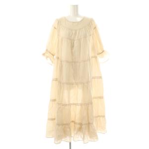 PARADIS コットンパフスリーブティアードワンピース XS ライトベージュ /DO OS