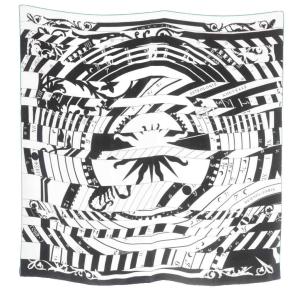 ASTROLOGIE NOUVELLE 新たな占星術 スカーフ ホワイト ブラック カレ90