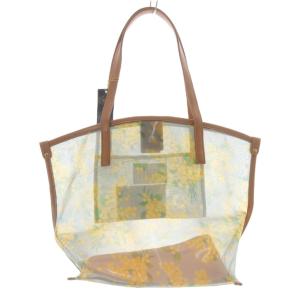 ミモザソラーレ チュールバッグ トートバッグ ハンドバッグ 水色 ライトブルー 茶色 ブラウン /SR