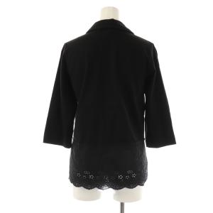 TAO COMME des GARCONS TK-T018 AD2022 丸襟 レース ブラウス カットソー S ブラック /ES OS