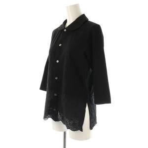 TAO COMME des GARCONS TK-T018 AD2022 丸襟 レース ブラウス カットソー S ブラック /ES OS