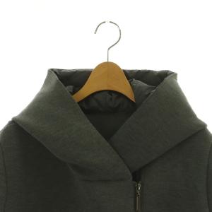 HIROKO BIS 大きいサイズ ダンボールライトダウンジャケット フード キルティング切替 17AB グレー RLUAD-05470