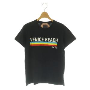 VENICE BEACH 半袖Tシャツ プリント 38 黒 ブラック /MI OS
