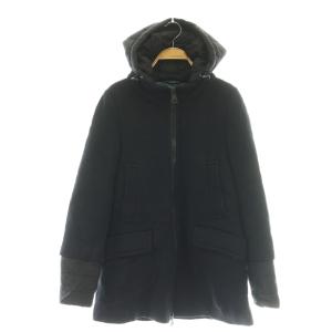 ボンディング ジップアップ 中綿コート アウター ブラック /DF OS