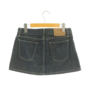 GUCCI デニム ミニスカート 台形スカート 40 ネイビー /DF OS