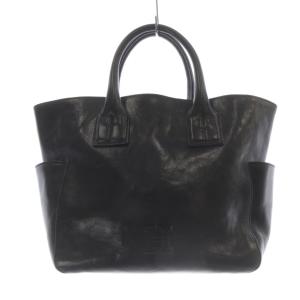 カーフレザー ハンドバッグ ロゴ ダークブラウン /SR