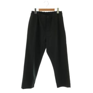 WOOL COTTON DRILL パンツ テーパード ボタンフライ ウール 2 黒 /NR OS