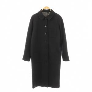 ウールシングルボタンロングコート 2 ブラック /ES OS