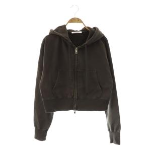 25AW コットンショートフロントジップパーカー 長袖 チャコールグレー /DO OS