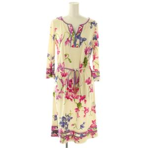 ファッション 近年モデル 花柄 ワンピース 36 クリームカラー