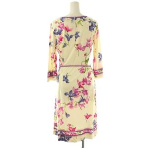 LEONARD ファッション 近年モデル 花柄 ワンピース 36 クリームカラー