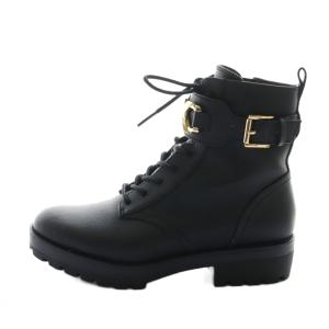 レースアップブーツ ショート レザー 6.5M 黒 ブラック MKロゴ /AQ OS