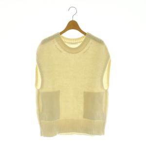 23SS ファインウール クルーネックベスト ニット プルオーバー ウール F アイボリー 23-02-31-02702