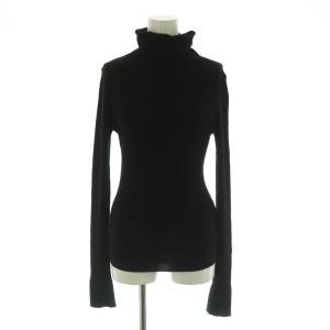 × ジョンスメドレー JOHN SMEDLEY ニット カットソー タートルネック リブ ウール 黒 ブラック