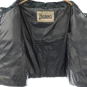 HERNO PI0870D ラメ ダウンベスト 42 ネイビー