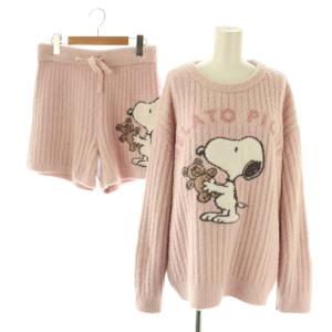 ×PEANUTS 25SS BEAR ジャガードプルオーバー ショートパンツ セットアップ ルームウェア