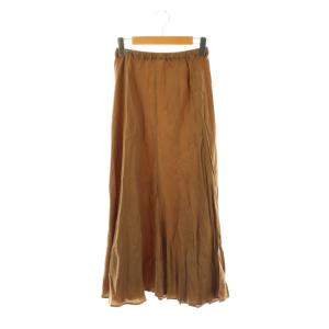 25SS Washable Fibril ロングスカート フレア 34 茶 /NR OS