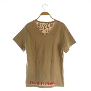 Martin Margiela 08AW AIDS T-SHIRT エイズTシャツ 半袖 Vネック ここのえ期 S ブラウン /MY OS