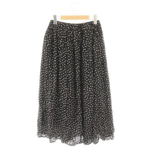 かぐれ 24AW ドットギャザースカート F ブラック ホワイト /DO OS