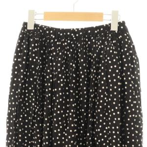 かぐれ 24AW ドットギャザースカート F ブラック ホワイト /DO OS