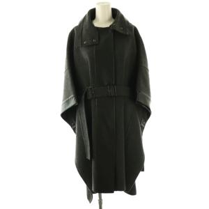 ルチアーナリバーコート ウール カシミヤ 38 チャコール ブラック