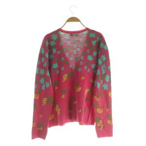 KENZO 総柄 カーディガン ニット 長袖 Vネック M ピンク /MY OS
