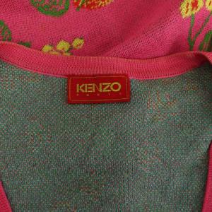 KENZO 総柄 カーディガン ニット 長袖 Vネック M ピンク /MY OS