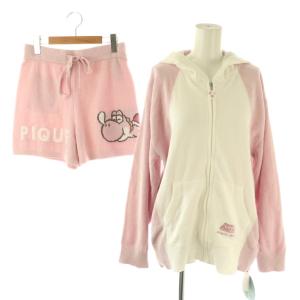 ×スーパーマリオ ヨッシーパーカ&ショートパンツ セットアップ ルームウェア F ピンク ホワイト /ES