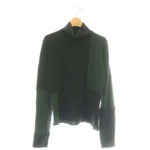 22AW パッチワークハイネックニット プルオーバー S ブラック グレー S62GU0087 /DF