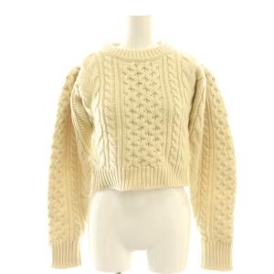 HAND CABLE COMPACT KNIT TOPS ニット セーター 1 アイボリー /DF OS