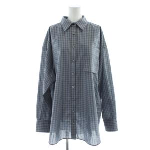 Oversized Shirt With Babushkaチェックシャツ F 青 ブルー 21252315206