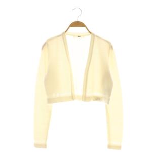 ウール混ニットボレロ カーディガン クロップド 36 アイボリー /CX OS