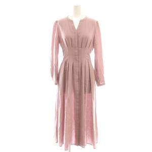 ウールVネックワンピース ロング 36 ラベンダー /DF OS