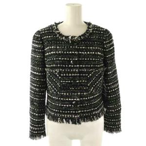 ツイードノーカラー ジャケット ×TISSUE 34 ブラック /HK OS