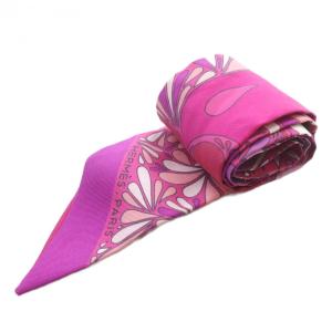 HERMES ツイリー MILLEFLEURS DU MEXQUE メキシコの花 スカーフ ピンク 紫 パープル /SR