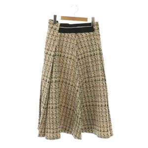 フレアスカート 36 ベージュ ブラック /ES OS