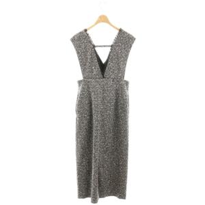 Apuweiser-riche 24AW ラップツイードジャンスカ ワンピース ロング 1 ブラック /HK OS