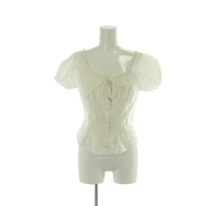 25SS PIN TUCK FIT ブラウス 1 白 ホワイト パフスリーブ スクエアネック /AG OS