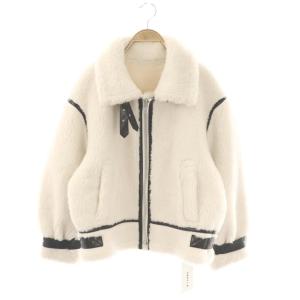 23AW シングルボンバージャケット ブルゾン ジップアップ 0 オフホワイト 黒 FWFJ235008