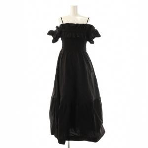 Cotton Poplin Long Smock Dress ワンピース 36 ブラック F9168 /DO
