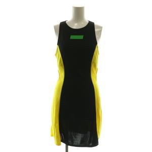 T3377 Jersey tennis dress ワンピース 36 黄色 イエロー 黒 ブラック /AQ